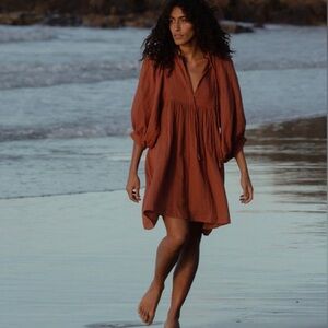 Daughters of India Kyra Dress in Rust XS NWT